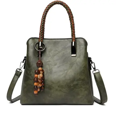 Soft Leather Retro Women's Handbag with Shoulder Strap - 5
