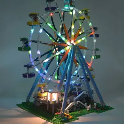 Amusement park building blocks carousel high-difficulty assembly - 8