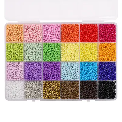 24-Compartment Bead Set with 3mm Beads, DIY Bracelet and Necklace Making Kit - 13