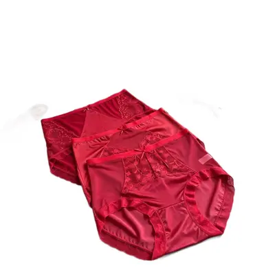 Antibacterial Lace High-Waist Women's Panties, 3-Pack, Butt-Lifting