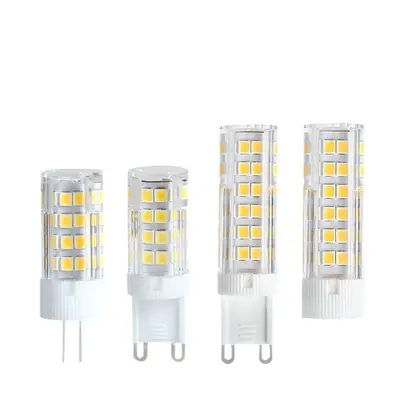 G9 LED bulb beads pin small bulb G4 high brightness energy-saving light source flicker-free 220V ceramic corn lamp tri-color light