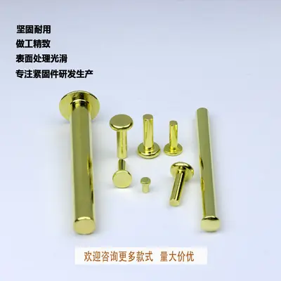 Solid Brass Rivets, Flat and Round Head, Semi-Hollow