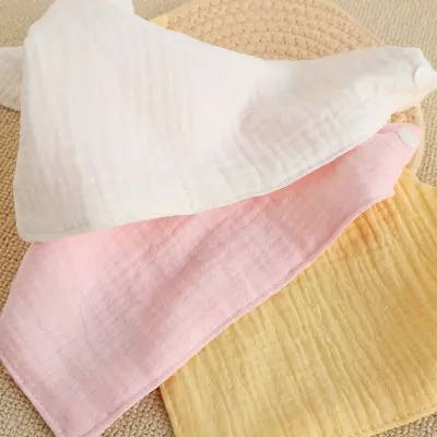 Plain Gauze Triangle Bib for Babies, Anti-Spit-Up - 4
