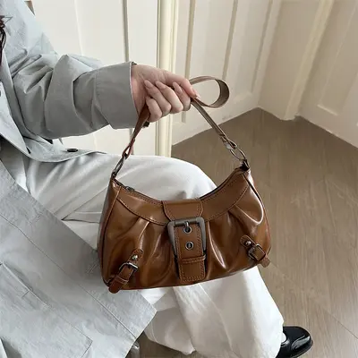 Damen-Schultertasche, schlichtes Design, Achseltasche - 2