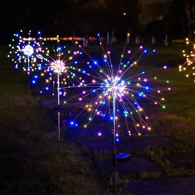 Solar Garden Lamp, Waterproof Dandelion Lawn Light, Colorful LED