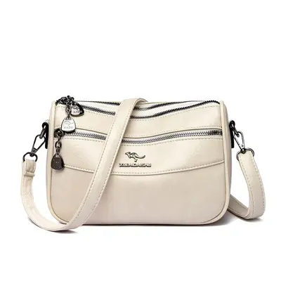Women's Single-Shoulder Bag, Large Capacity, Multiple Zippers - 10