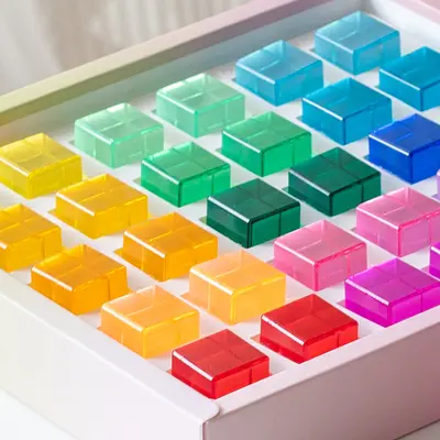 Acrylic high transparency building blocks cubic rainbow building blocks children's educational toys creative light-transmitting gemstone building blocks toys