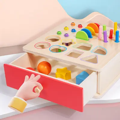 Geometrik şekilli çocuk eğitici kutu, böcek yakalama ve sınıflandırma - 4