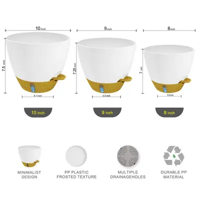Manufacturer Wholesale Cross-Border Best-Selling Amazon Self-Watering Visible Water Level Plastic Flower Pot for Balcony Courtyard Golden Pothos Aloe Vera