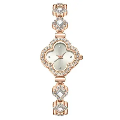 Luxus-Damenuhr mit Kleeblatt-Design und Diamanten - 6