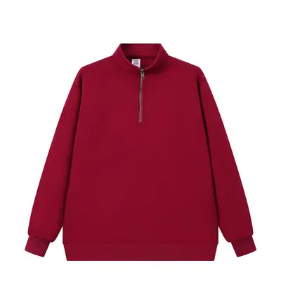 320 g dik yaka yarım fermuarlı sweatshirt, bol kesim, unisex - 11