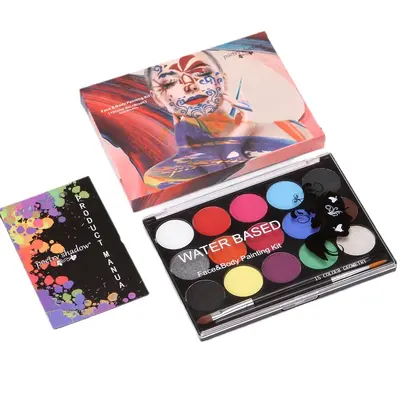 15 Colors Water-Soluble Body Paint Set, Face Painting Pigments, World Cup Fan Supplies