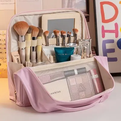 Large Capacity Women's Makeup Bag, Hangs on Luggage, Portable Travel Organizer - 10