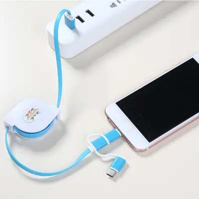 3-in-1 Datenkabel, einziehbar, 3A, multifunktionales Laden