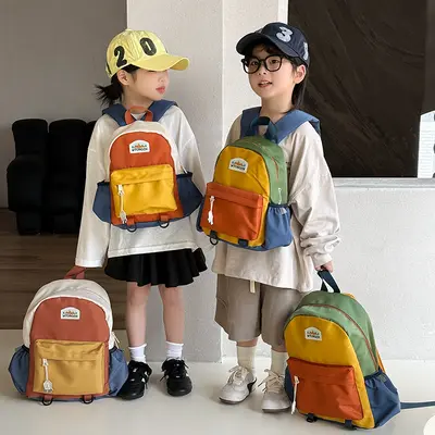 Children's Backpack, Colorblock Design, Kindergarten, Lightweight