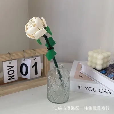 Zuanma 087 Building Block Flower Single Stem Everlasting Flower Building Block Rose Sunflower DIY Cross-Border Wholesale Dropshipping - 11