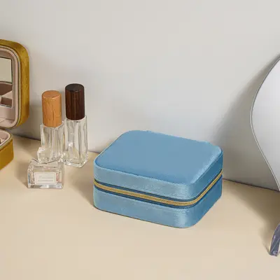 Travel Hair Accessories Storage Mirror Jewelry Box Velvet Ring Bracelet Gift Jewelry Box Necklace Storage Box