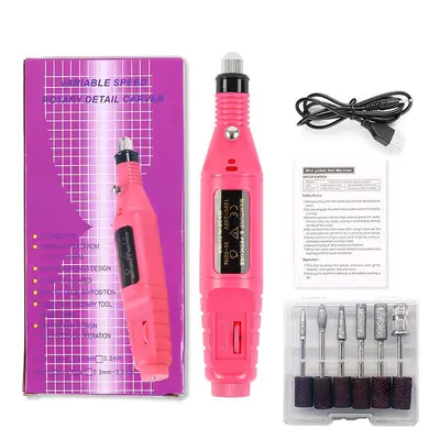 Cross-Border New Electric Nail Drill Machine Variable Speed Pen-Style Nail Polisher Mini Portable Nail File Removal Grinder - 7