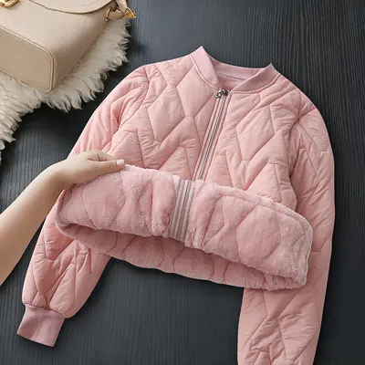 Damen-Winterwattejacke mit Fleecefutter, warm und leicht - 7