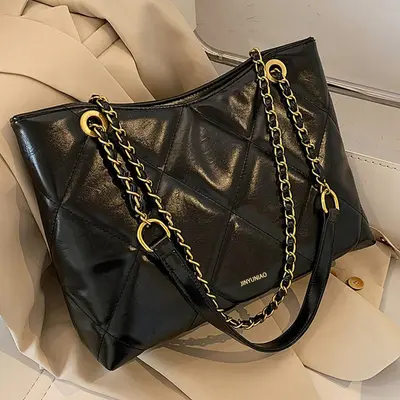 Women's Bag 2025, Quilted Chain Strap Tote Bag