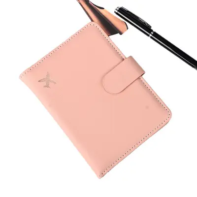 Magnetli Pasaport Cüzdanı PU Deri RFID Koruma - 5
