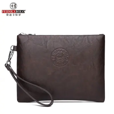 Men's PU Leather Envelope Clutch with Phone Compartment, 2023 Model - 13