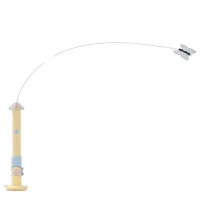 Butterfly Automatic Cat Teaser Wand with Light and Feathers