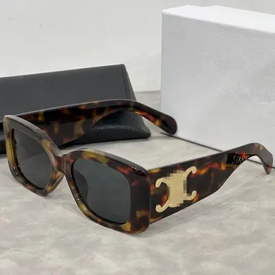 Wide Temple Square Sunglasses, Large Frame, Model 7802 - 9