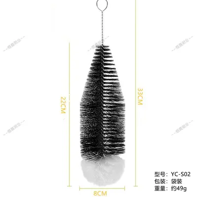 Soda Bottle Brush, Non-Scratch Glass Cleaning Brush with Wooden Handle - 7