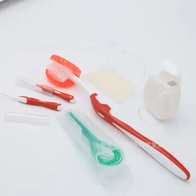 Orthodontic toothbrush set with dental floss and interdental brushes - 4