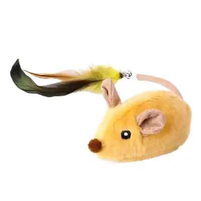Electric Plush Mouse Cat Toy with Feather Tail, USB Rechargeable - 6