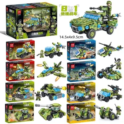 Kinder-Bausteine Panzer-Set, 8-in-1, kleine Steine - 7