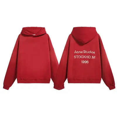 American Style Washed Distressed Hoodie with AC1996 Letter Print, Loose Fit - 8