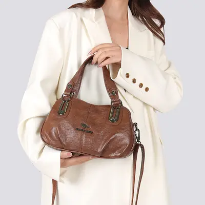 Soft Leather Large Capacity Crossbody Shoulder Bag for Women - 4