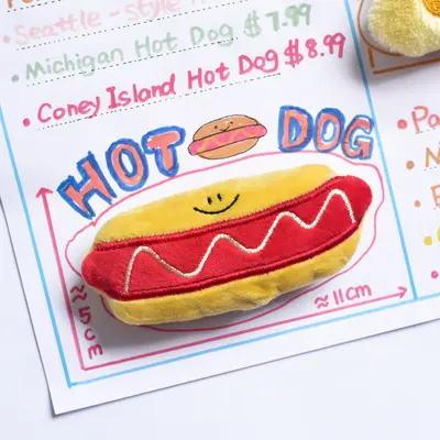 Mengli Afternoon Tea Cute Dog Toy Mini Plush Squeaky Puppy Toy Ins Style Food-Themed Pet Toy - 12