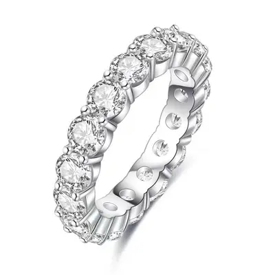 Moissanit-Ring, Farbe D, 18K Weißgold, 950 Platin-Optik