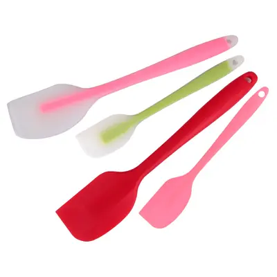 Hepsi bir arada her şey dahil şeffaf silikon kazıyıcı karıştırma kreması tereyağı kauçuk spatula kazıyıcı kek pişirme kazıyıcı aracı - 6