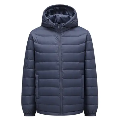 Men's Lightweight Down Jacket with Detachable Hood - 7