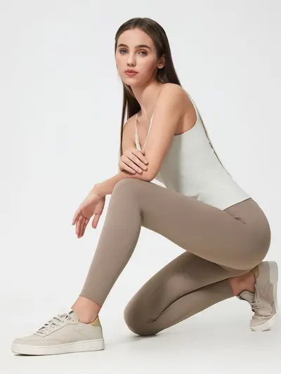 Bauchformende enge Yogahose mit Po-Lifting, gebürstetes Material - 4