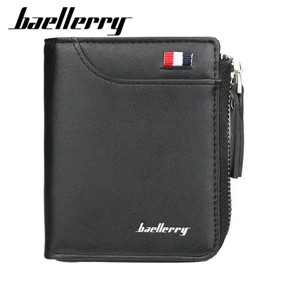 Baellerry Men's Short Wallet, Zipper, Multi-Card Slots, Business Style - 3