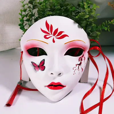 Vollgesichts-Partymaske im chinesischen Stil, handbemalt, für Erwachsene