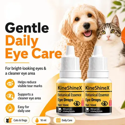 KineShineX Köpek ve Kedi Göz Damlası, Göz Bakımı ve Rahatlatıcı Etki