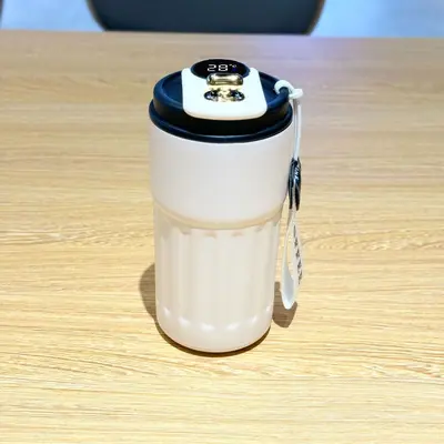 316 Stainless Steel Smart Coffee Mug, Thermos with Carry Strap - 10