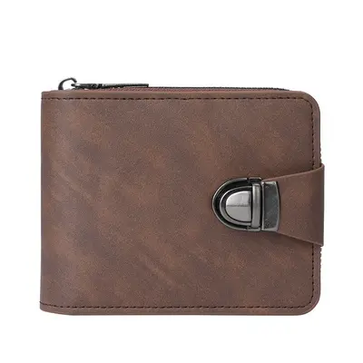 Men's Short Zipper Wallet with Large Capacity and Multiple Card Slots - 6
