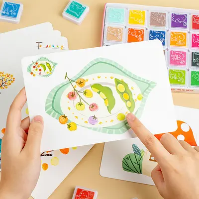 Kids DIY Finger Painting Ink Pad Educational Toy - 5