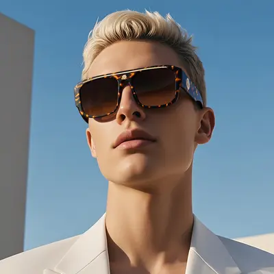 DAPARO Sonnenbrille mit großem Rahmen, Herren und Damen, dekorativ - 3
