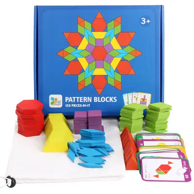 Wooden mosaic 3D geometric building blocks puzzle toy - 7