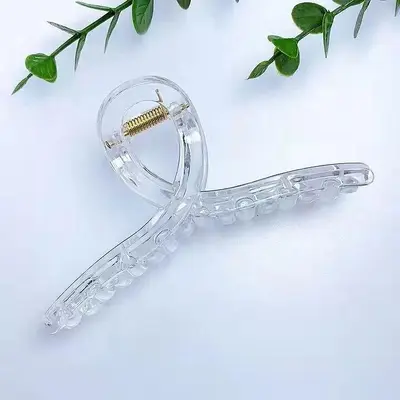 Großer transparenter Krallenhaarclip mit fünf runden Bändern für Frauen, Haizahn-Accessoire für den Hinterkopf, handgefertigtes DIY-Zubehör, 1 Haarwurzel. - 8