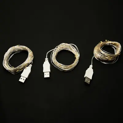 USB bakır tel lamba LED bakır tel dize ışık 2 m 20 ışıklar yurt yatak odası internet ünlü renkli yıldız ışığı bakır tel dize ışık