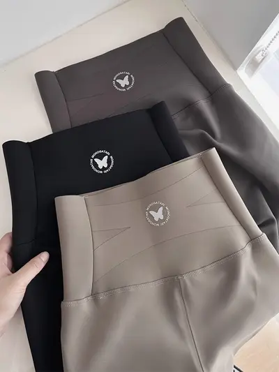Damen-Hose mit hoher Taille, nahtlos, bauchformend, Plusgröße - 2